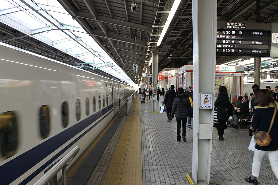 bullet train, japan, tokyo, platform, transportation, architecture HD wallpaper