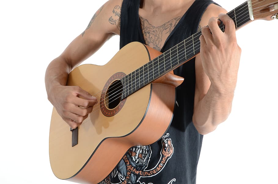 boy, tattoos, guitar, rock, pop, beautiful, fashion, track HD wallpaper