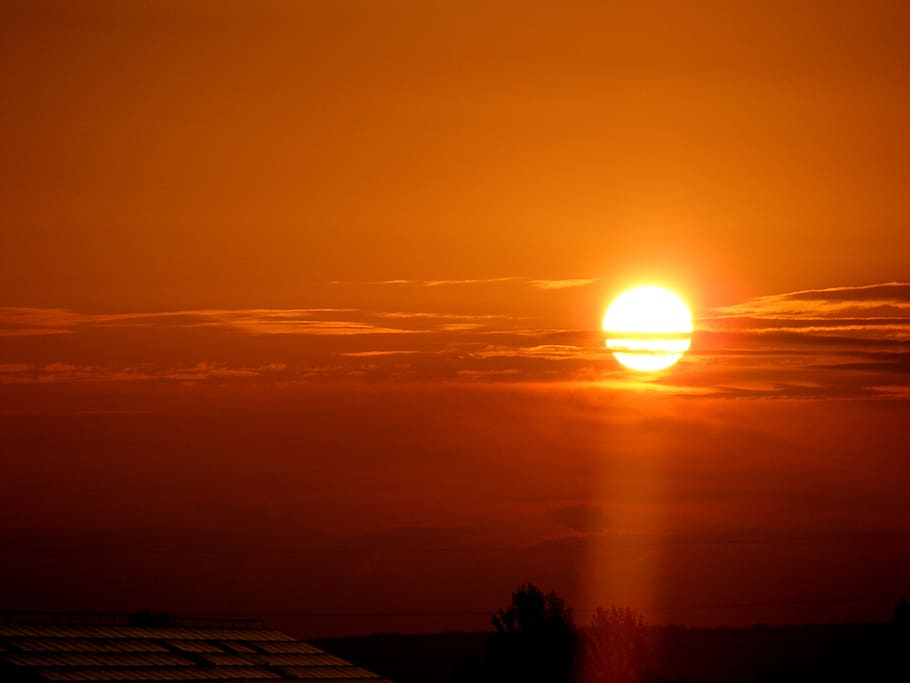 sunset, sky, cloud, twilight, red, scenics - nature, orange color HD wallpaper