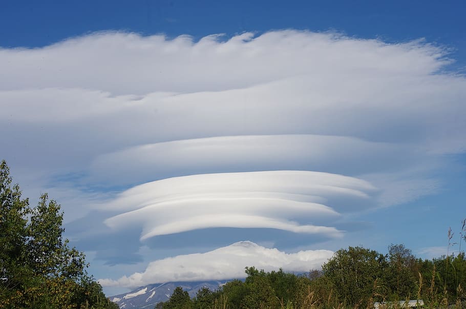 clouds, sky, nature, landscape, summer, snow, the snow, mountains HD wallpaper