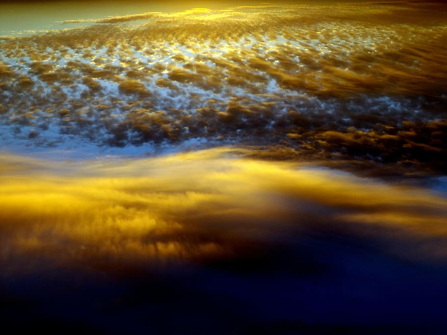 cloud, sky, sunset, red, blue, fluffy, in the evening, cloud - sky HD wallpaper