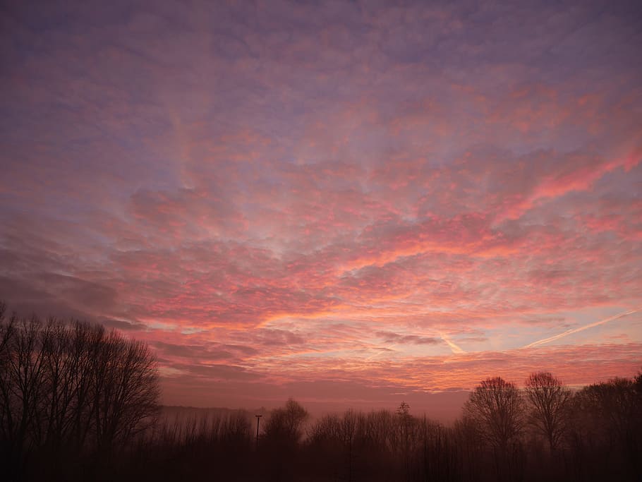 sky, clouds, abendstimmung, evening sky, romantic, sunset, cloud - sky HD wallpaper