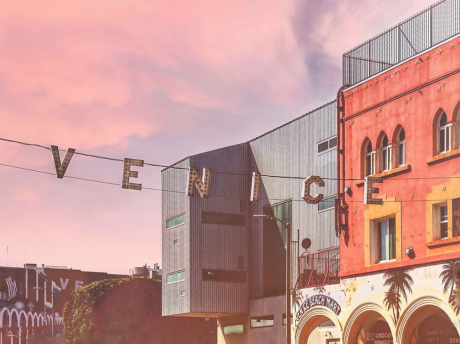 Venice marquee letter on wire, architecture, building, infrastructure HD wallpaper