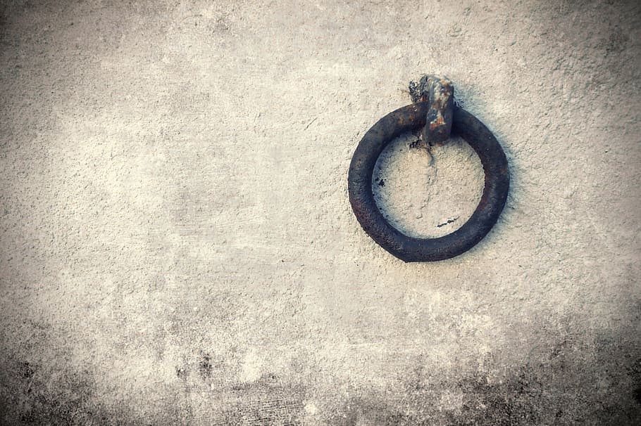 wall, ring, metal, metal ring, copy space, old, no people, wall - building feature HD wallpaper