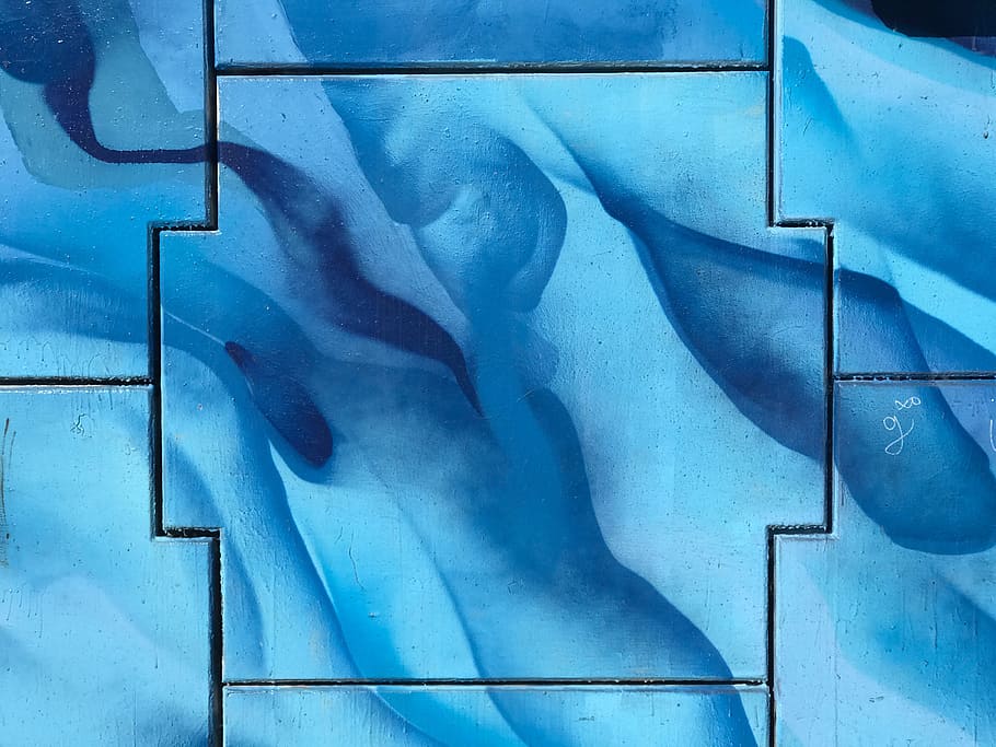 blue wall painting, abstract painting, texture, backgrounds, pattern HD wallpaper
