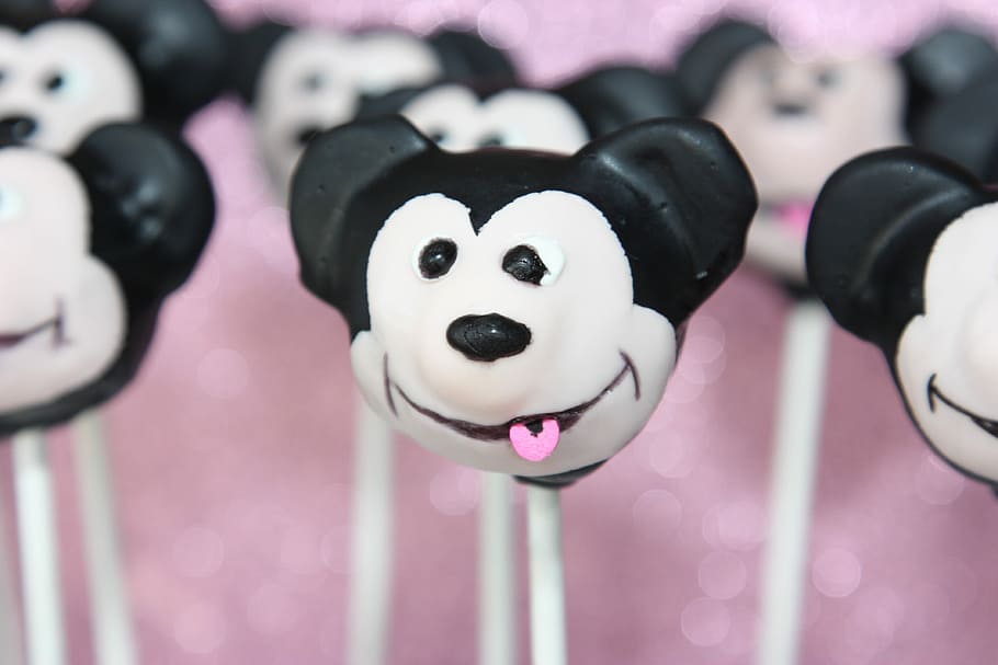 Cake, Pops, Mickey Mouse, Sweets, cake pops, pink color, no people HD wallpaper