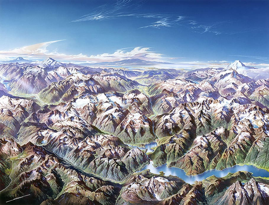 olympic mountain range drawing