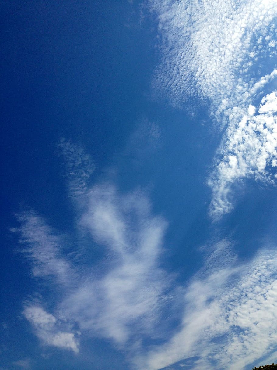 sky, clouds, blue, white, cloud - sky, low angle view, beauty in nature HD wallpaper