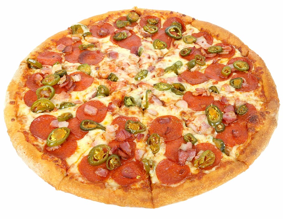 pizza with cheese, american, bacon, bread, cheesy, deliver, delivery