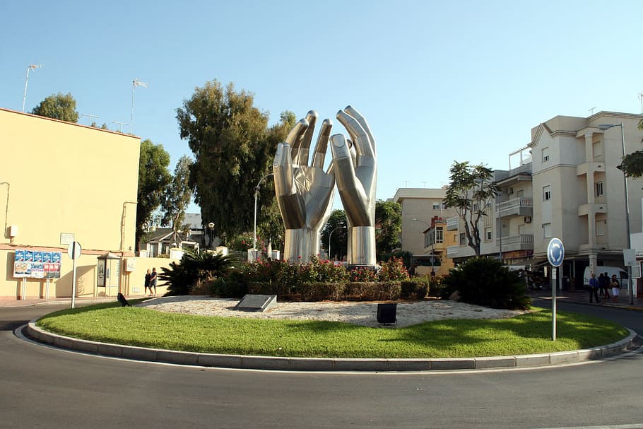 streets, roundabouts, hands, monuments, andalusia, architecture HD wallpaper