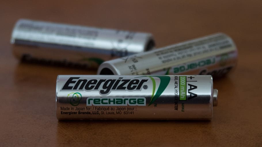 batteries, rechargeable, energizer, silver, double a, battery