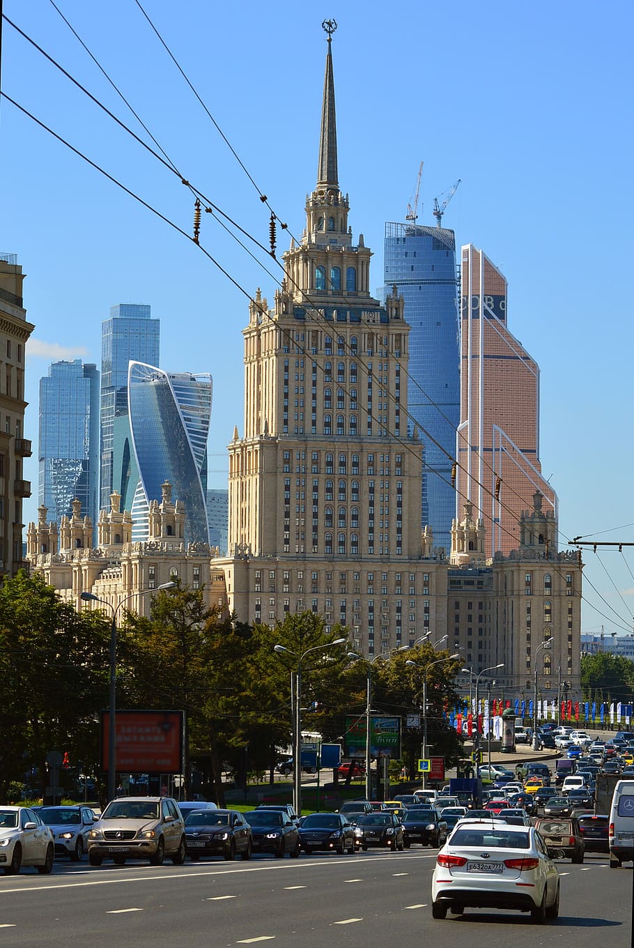 moscow, traffic, main, road, cityscape, russia, urban, street, HD wallpaper