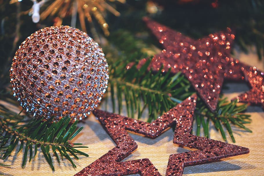 Closeup shot of Christmas decorations, various, xmas, celebration, HD wallpaper