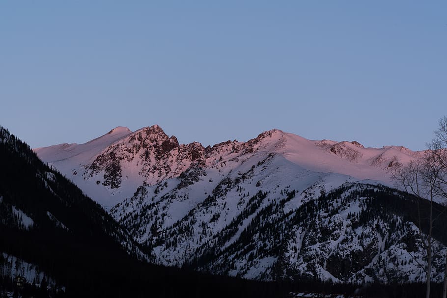 landscape photography of mountain under white sky, black mountain with snow HD wallpaper