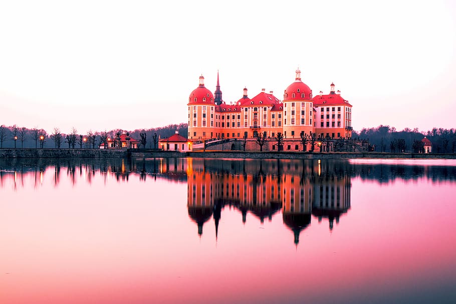 reflection, waters, river, travel, architecture, castle, building exterior HD wallpaper