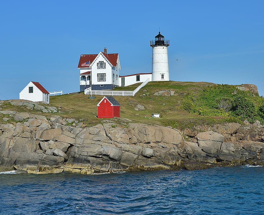 lighthouse, coast, usa, rock, built structure, architecture HD wallpaper