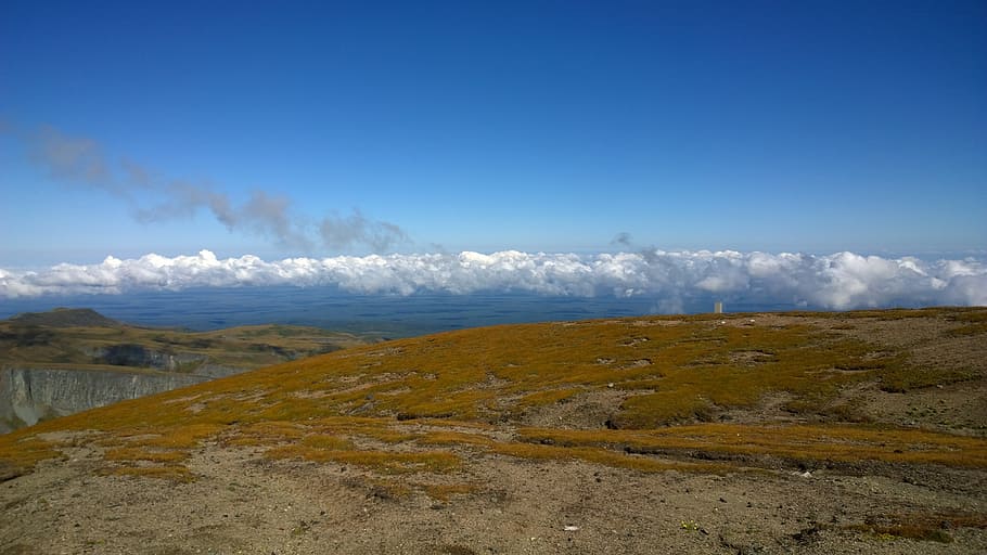 changbai mountain, peak, white cloud, sky, environment, landscape HD wallpaper
