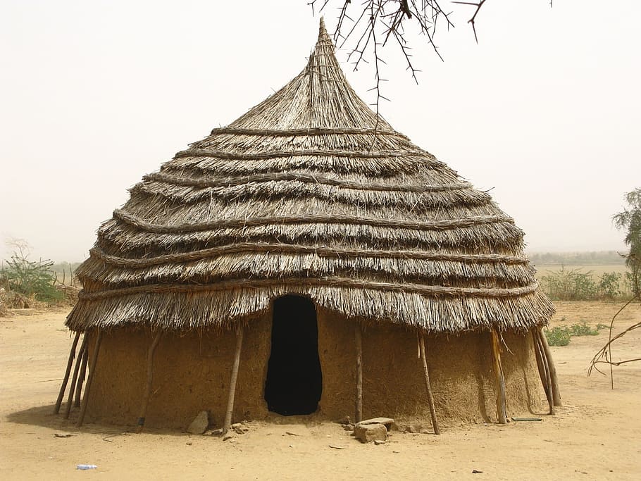 brown hut under white clouds during daytime, niger, africa, home
