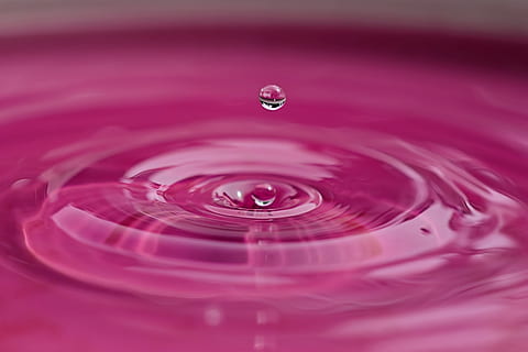 pink liquid, water drop, splash, clean, transparent, macro HD wallpaper