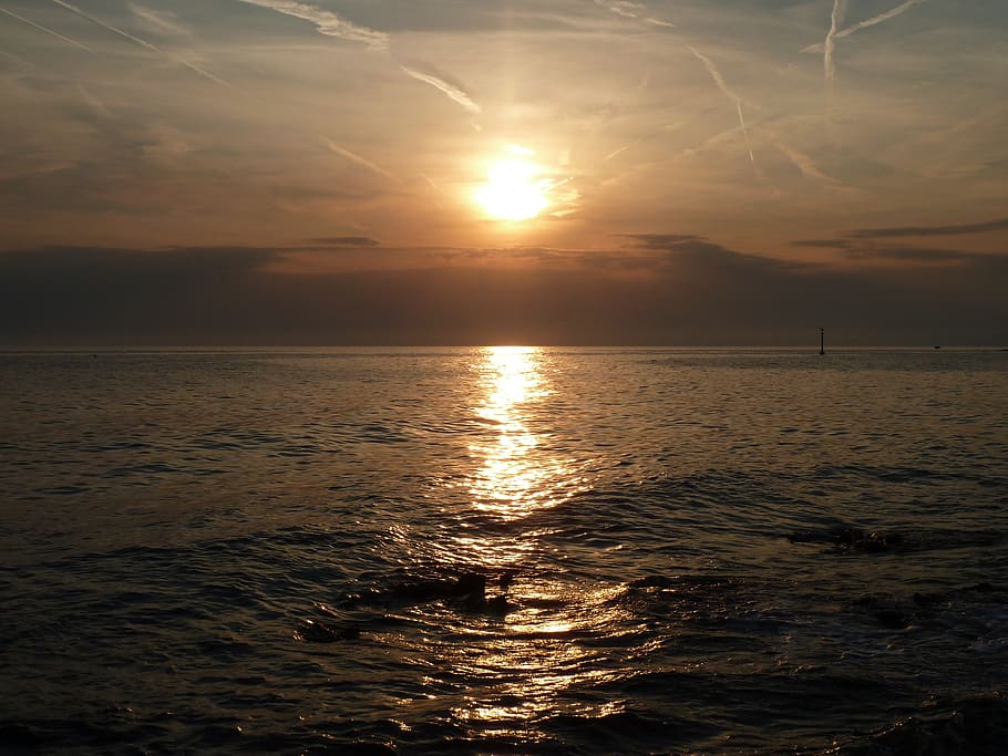 sunset, holiday, sea, sky, scenics - nature, water, beauty in nature HD wallpaper