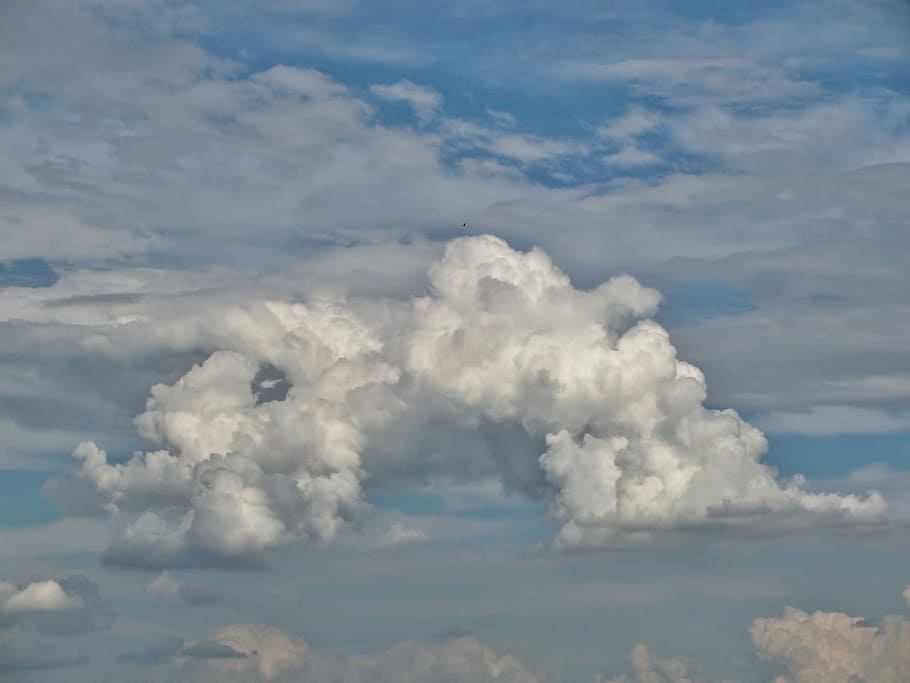 cumulonimbus, cloudscape, cumulus, sky, weather, colors, white HD wallpaper