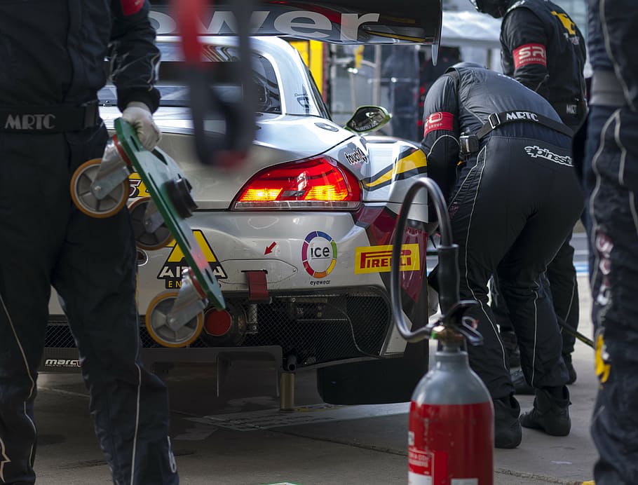 car, people, pit stop, race, race car, vehicle, police Force