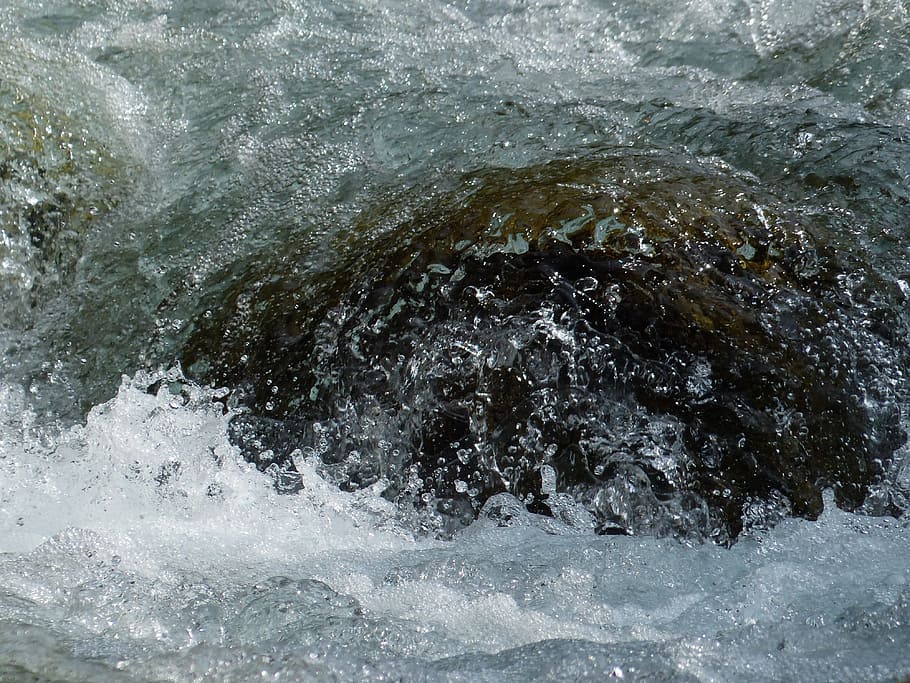 river, stone, water, cold, murmur, roaring, wild, mountain stream HD wallpaper