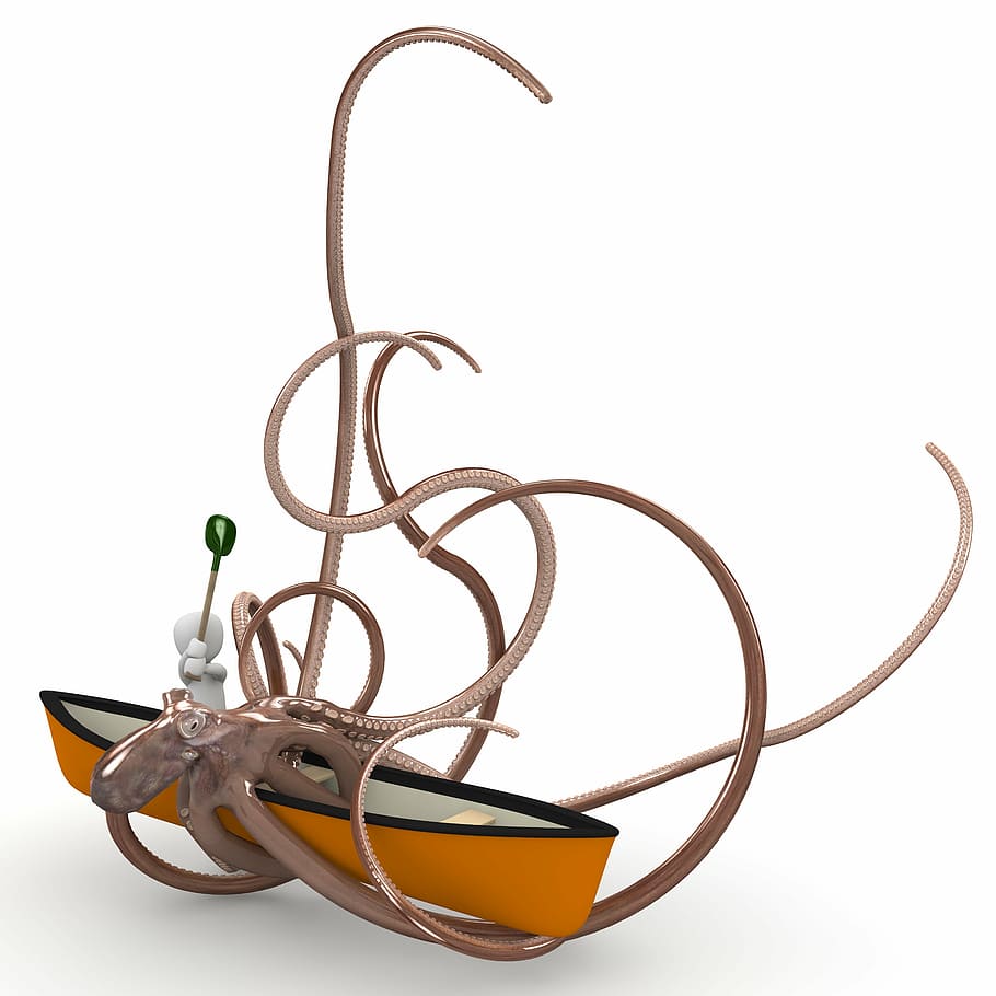 man catching octopus clip art, boot, boat trip, rowing, water HD wallpaper