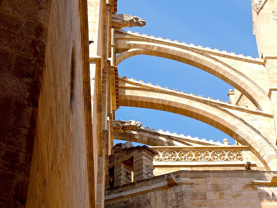 Church, Arches, Gothic, Construction, architecture, corsica HD wallpaper