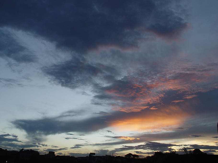 sunset, sky, blue, nature, landscape, sunrise, outdoor, evening HD wallpaper