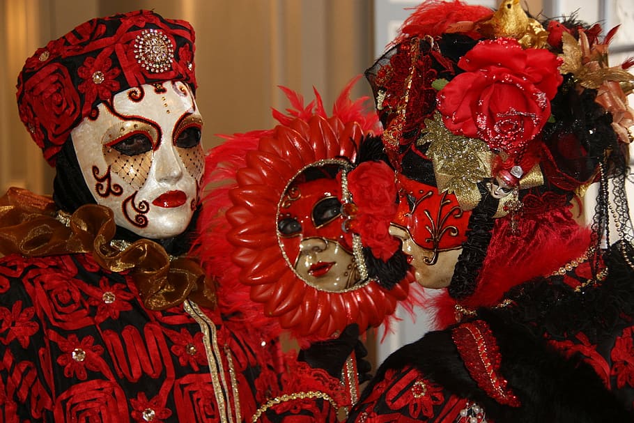 carnival, venetian, remiremont, masks, costumes, representation, HD wallpaper