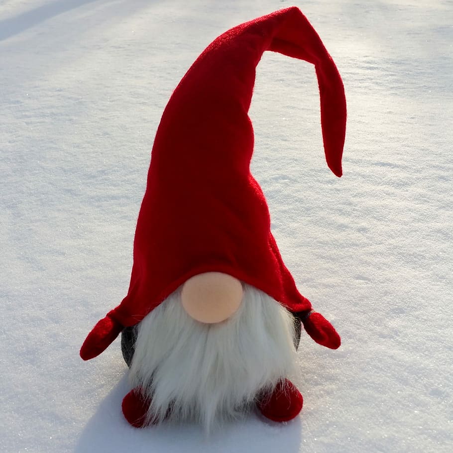 Imp, Dwarf, Snow, Christmas, are, funny, advent, red, cold temperature HD wallpaper
