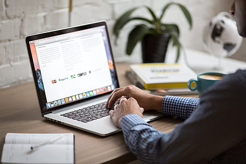 person in front of laptop on table, code, programming, computer HD wallpaper