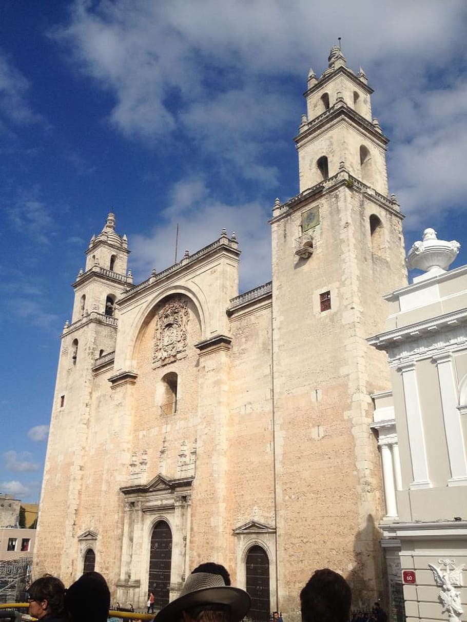 sky, merida, cathedral, church, architecture, europe, religion HD wallpaper