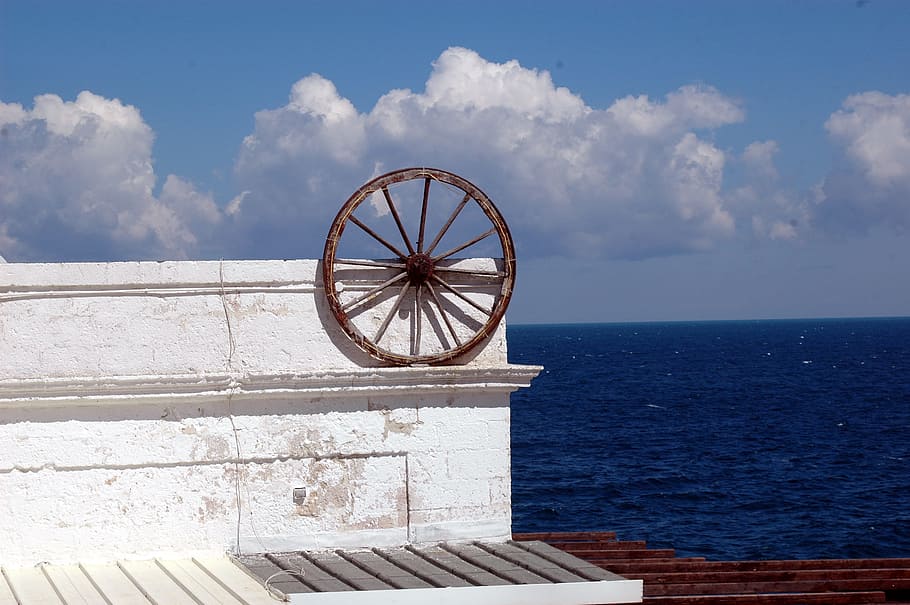 Monument, Sea, Round, White, Italy, blue, fresh, cloud - sky HD wallpaper