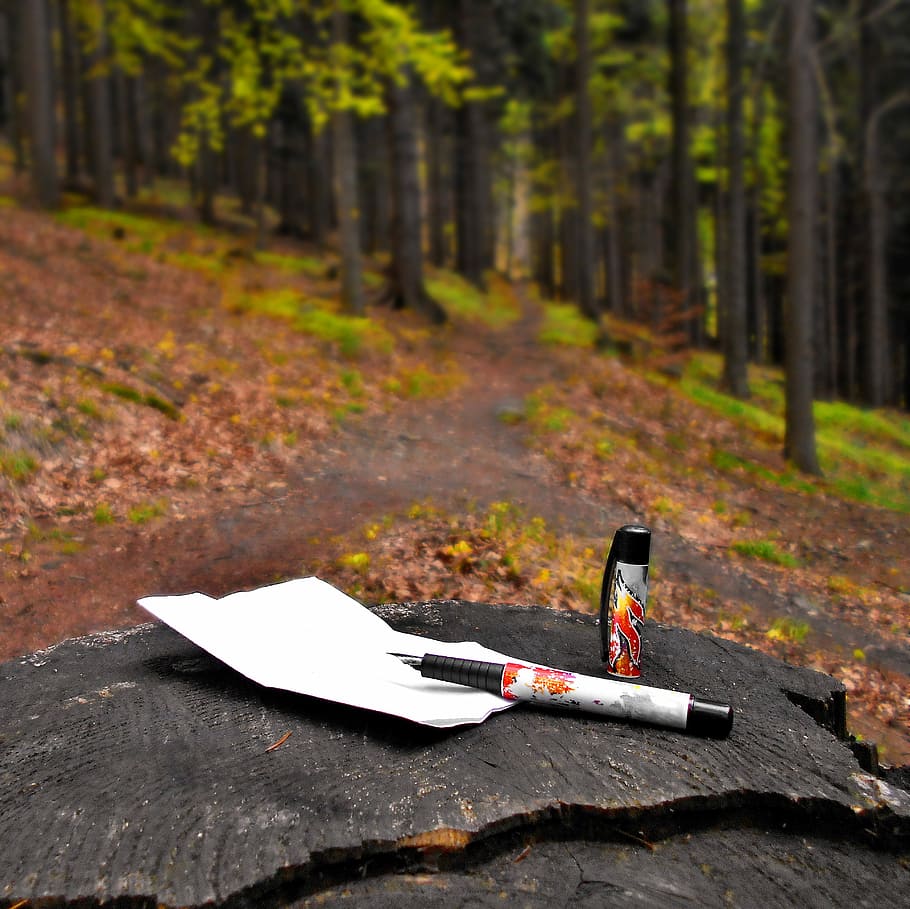 black calligraphy pen on top of paper outdoors, Card, Text HD wallpaper