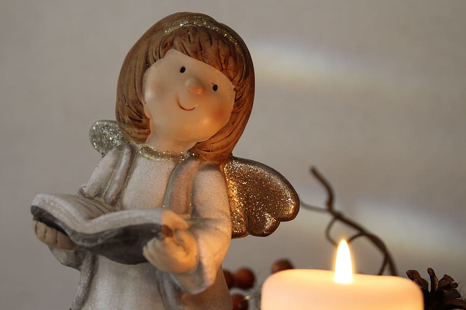 Angel, Christmas, Candle, Figure, Advent, decoration, faith, HD wallpaper