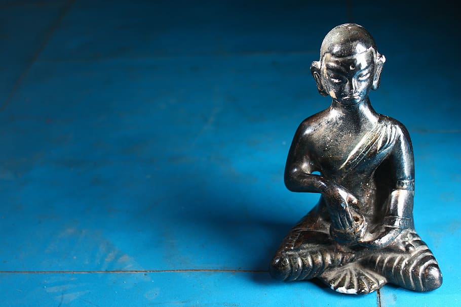buddha, blue, statue, figurine, inside, sculpture, indoors HD wallpaper