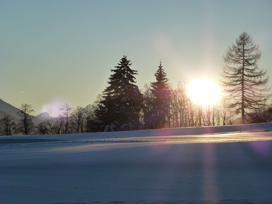 sun, snow, winter, nature, winter in the mountains, snow landscape HD wallpaper