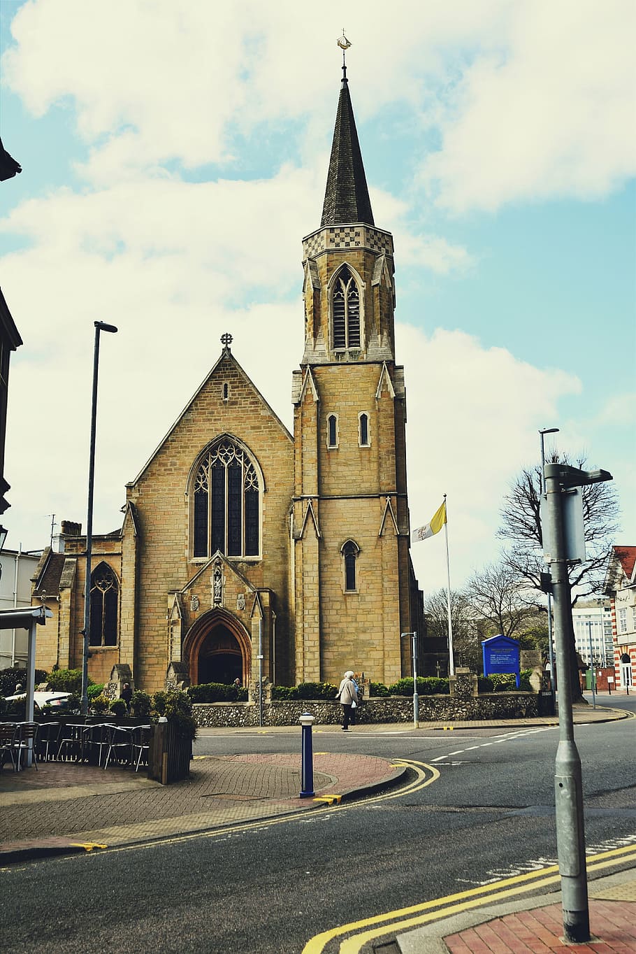cherch, architecture, historical, sky, clouds, eastbourne, uk HD wallpaper