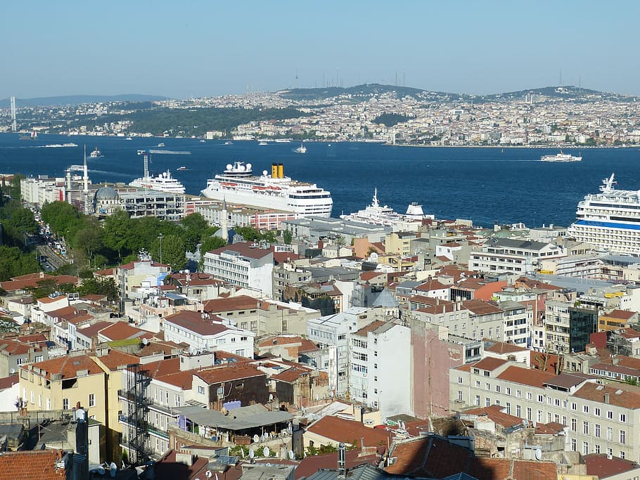 Istanbul, Turkey, Bosphorus, Orient, mosque, outlook, view, HD wallpaper