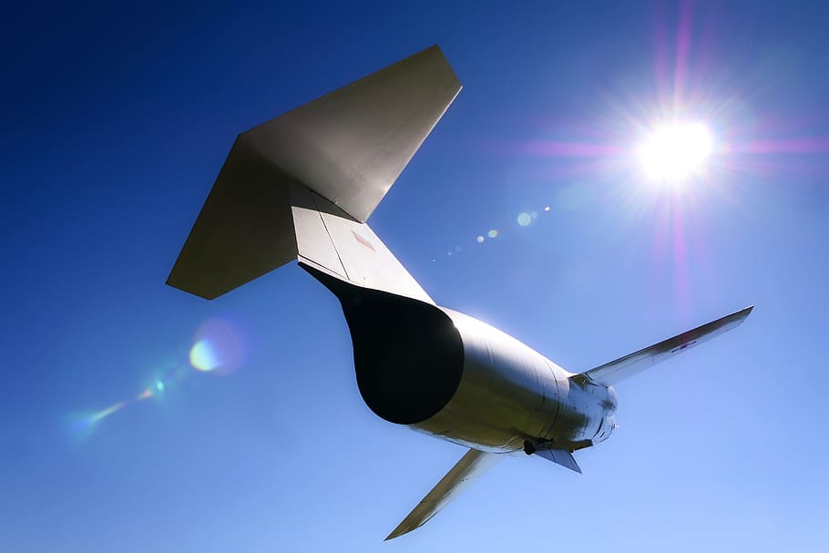 aircraft, sky, technology, wing, airport, flight, back light HD wallpaper