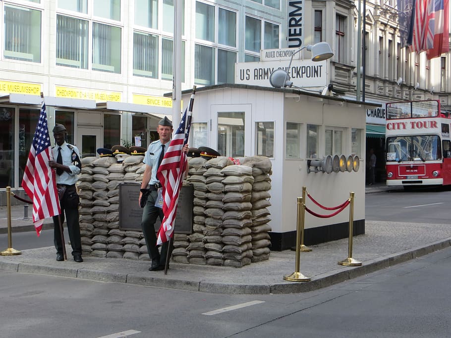 berlin, city, germany, check point charlie, building exterior, HD wallpaper