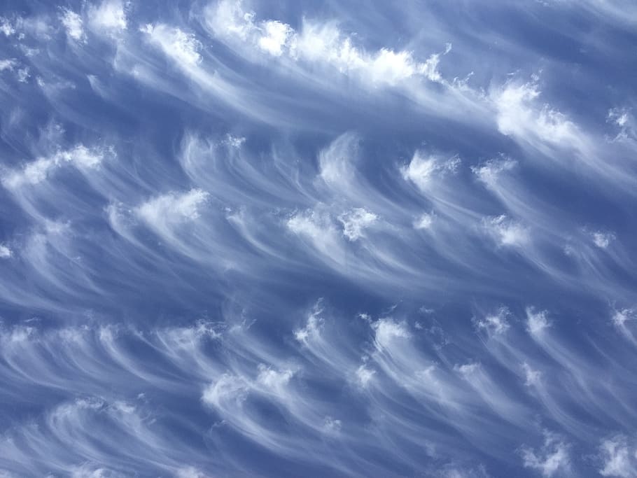clouds, sky, sweeping, swept, plumes, brushed, cloudscape, light HD wallpaper