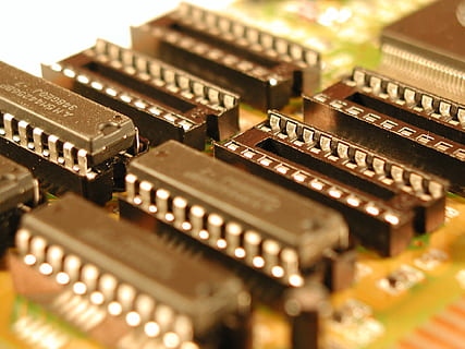 selective focus photography of IC chips, Board, Electronics HD wallpaper