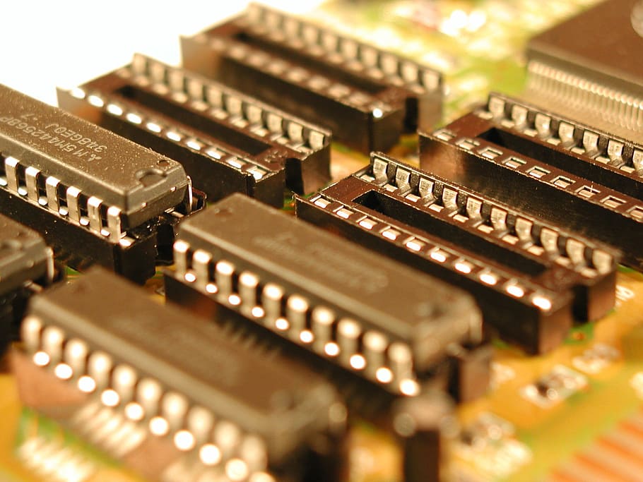 selective focus photography of IC chips, Board, Electronics HD wallpaper