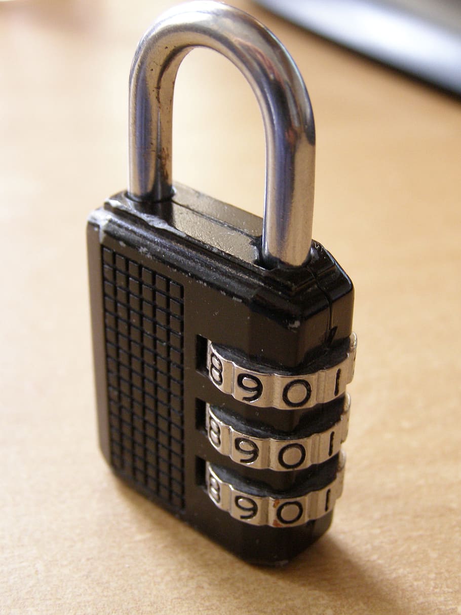 padlock, the combination of, numbers, the safety of the, password