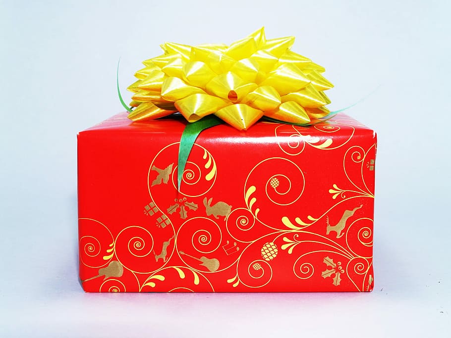 Box, Present, White, Bow, gift, red, birthday, ribbon, xmas HD wallpaper