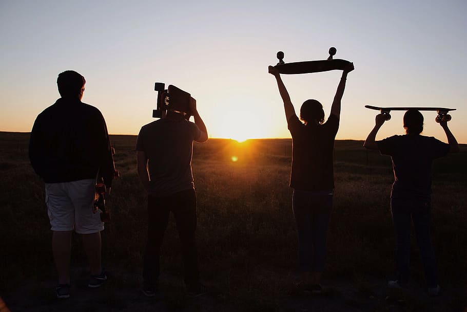 activity, fun, gang, men, outdoors, skateboarder, skateboarding HD wallpaper