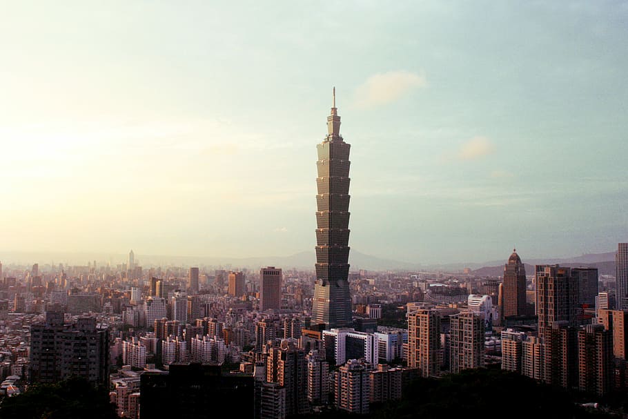 high-angle photography of city, hi-rise building, skyscraper HD wallpaper